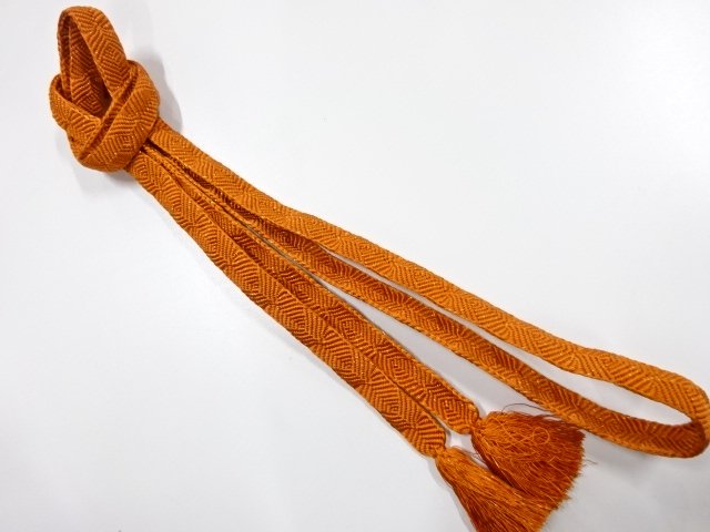 JAPANESE KIMONO / HAND-TIED OBIJIME CORD / SILK